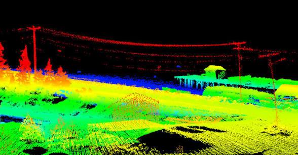 LiDAR elevation color map