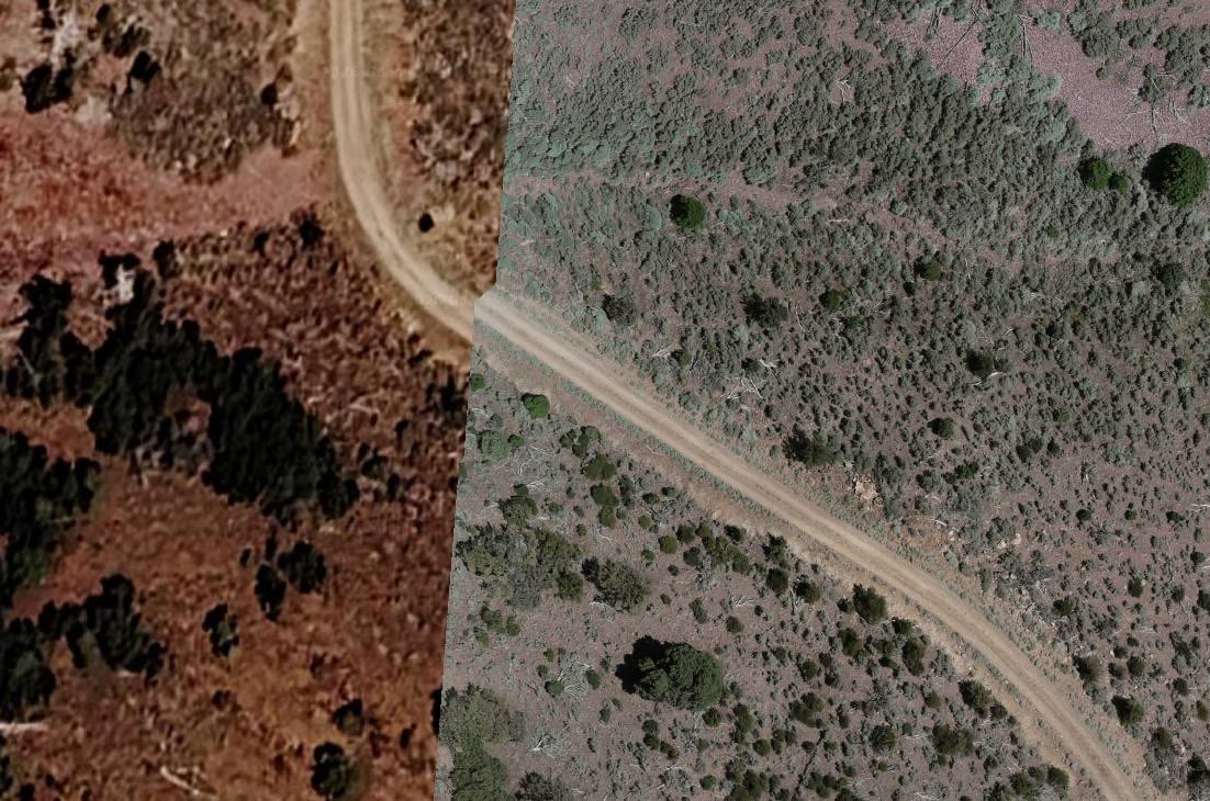 Drone photogrammetry vs satellite — Boulder Reef, Utah